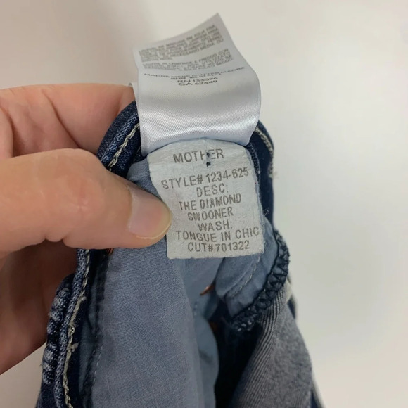 MOTHER The Diamond Swooner High Rise Bareback  Skinny Jeans-Tongue & Chic-Sz 31 - Picture 12 of 13
